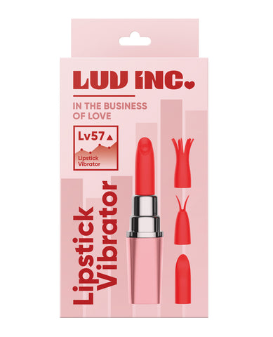 Luv Inc. Lipstick Vibrator w/3 Heads - Light Pink