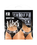 Vibes Buddy Fuck Off Lace Boy Brief & Lace Thong Black L/XL
