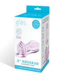 Glas 5" Rosebud Glass Butt Plug - Pink