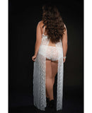 Lace Night Gown w/Lace Pany White QN