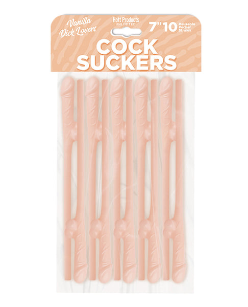 Cock Suckers Pecker Straws - Vanilla Lovers Pack of 10