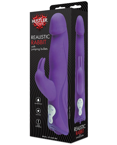 Hustler Toys Mr Real Rabbit Vibe w/Jumping Bullets - Purple