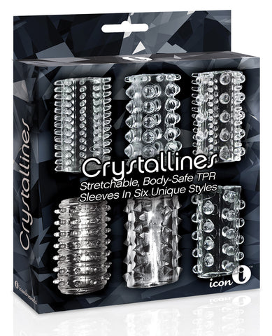 The 9's Crystalline TPR Cock Sleeves Pack - Clear Pack of 6