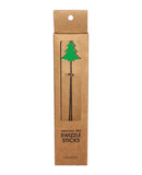 Holiday Tree Reusable Stainless Steel (Dishwasher Safe) Swizzle Stick - Pack of 2