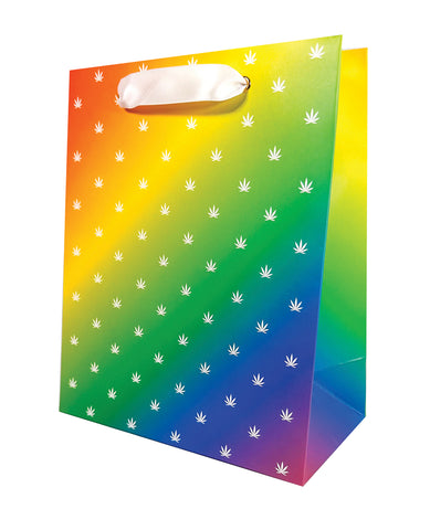 Rainbow With White Polka Pot Gift Bag