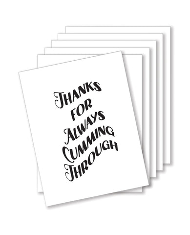 Thanks For Cumming Naughty Greeting Card - Pack Of 6