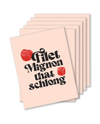 Filet Mignon That Schlong Naughty Greeting Card - Pack Of 6