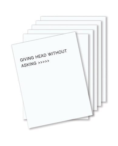 Givng Head Is Greater Than Naughty Greeting Card - Pack Of 6
