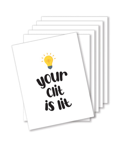 Lit Clit Naughty Greeting Card - Pack Of 6