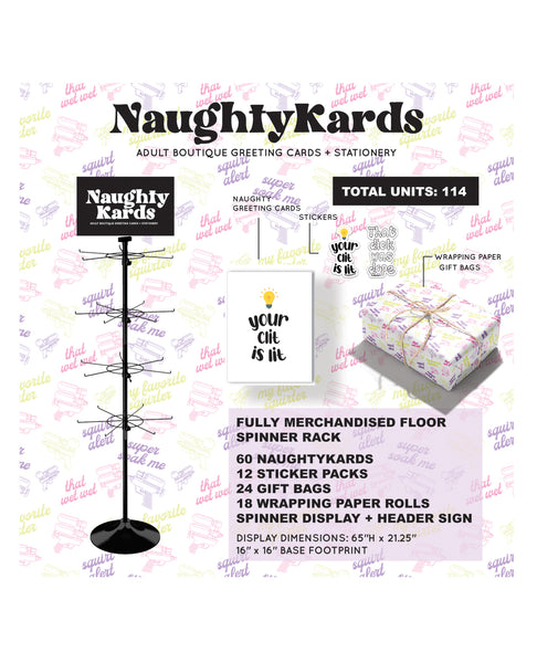 PROMO 4 Tier Spinner Rack Naughty Kards POG Display - Drop Ship Only