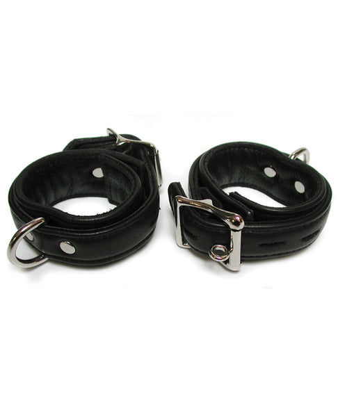 Stockroom Premium Leather Wrist Cuffs - Black