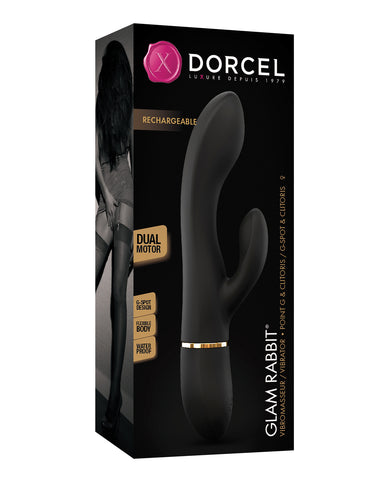 Dorcel Glam Rabbit Vibrator - Black/Gold