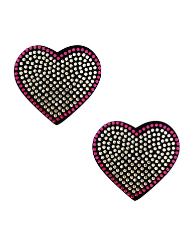 Burlesque Heart N' Soul Crystal Heart Nipztix - Pink/Clear O/S