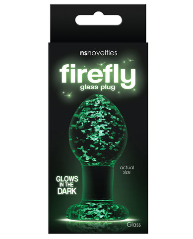 NS Novelties Firefly Clear Glass Plug Medium - Glow