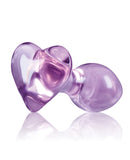 Crystal Heart Butt Plug - Purple