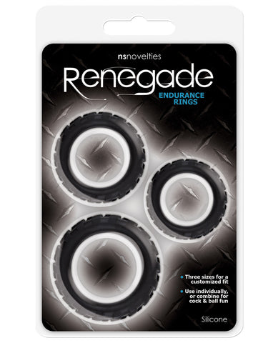 Renegade Endurance Rings - Black Pack of 3
