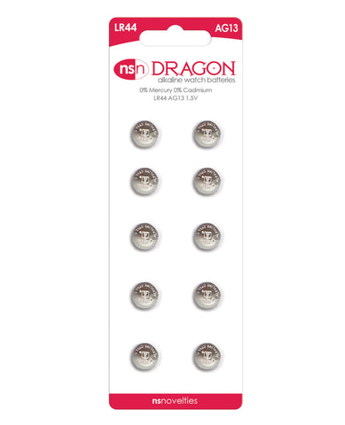 Dragon Alkaline Batteries - AG12/LR44 Pack of 10