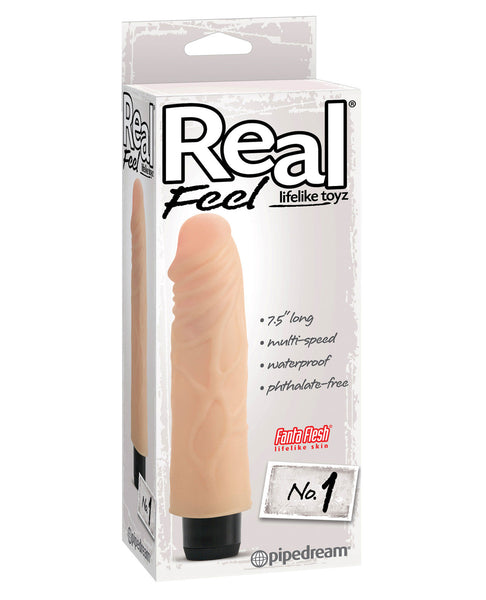 Real Feel No. 1  Long 7.5" Waterproof Vibe - Flesh Multi Speed