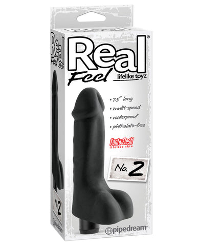 Real Feel No.2 Long 8" Waterproof Vibe - Black Multi Speed