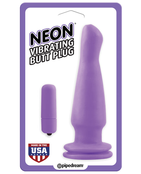 Neon Vibrating Butt Plug - Purple