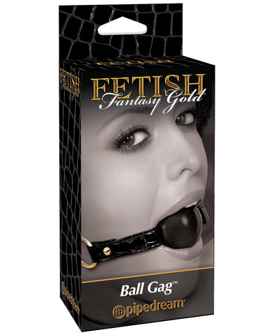 Fetish Fantasy Gold Ball Gag - Black