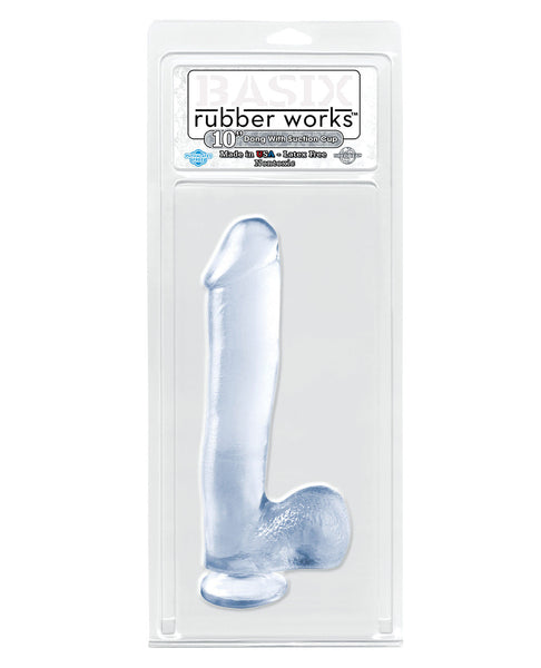 Basix 10" Dong w/Suction Cup - Clear