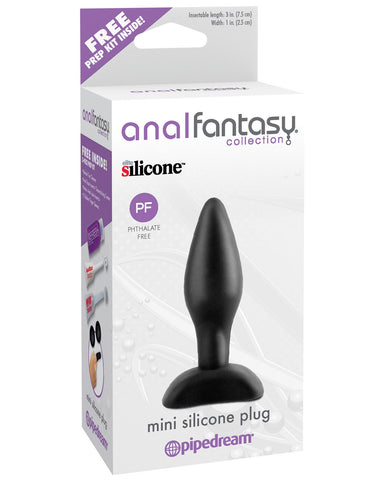 Anal Fantasy Collection Mini Silicone Plug - Black, Anal Products,- www.gspotzone.com