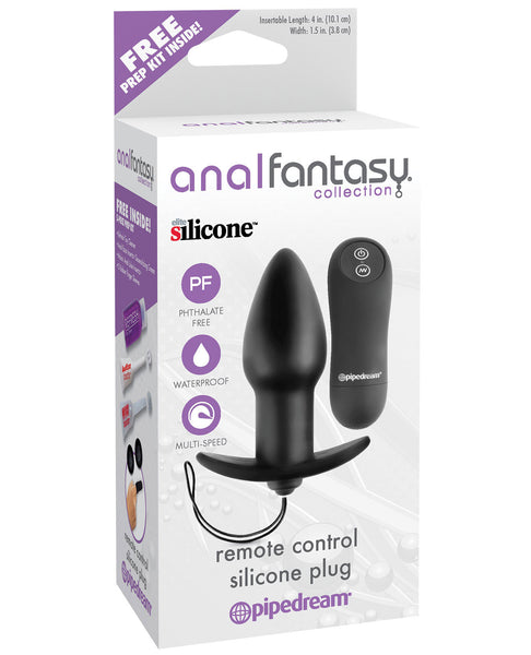 Anal Fantasy Collection Remote Control Silicone Plug - Black, Anal Products,- www.gspotzone.com