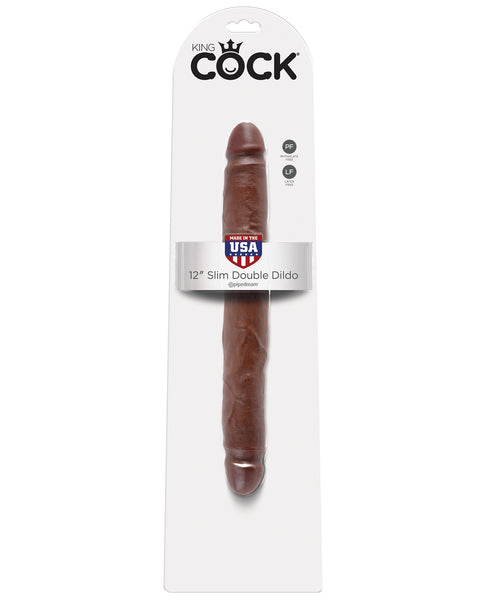 King Cock 12" Slim Double - Brown