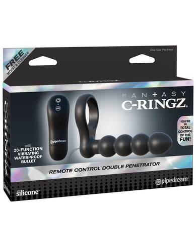 Fantasy C-Ringz Remote Control Double Penetrator - Black
