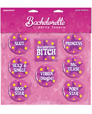 Bachelorette Party Favors Buttons - 8 Asst. Sayings