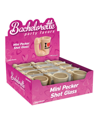 Bachelorette Party Favors Mini Pecker Shot Glass - Display of 12