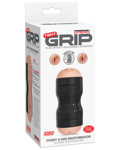 Extreme Toyz Tight Grip Dual Density Squeezable Strokers - Pussy & Ass