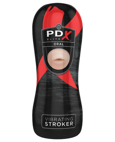 PDX Elite Vibrating Stroker Oral - Flesh