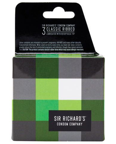 Sir Richard's Classic Ribbed Condom - Pack of 3