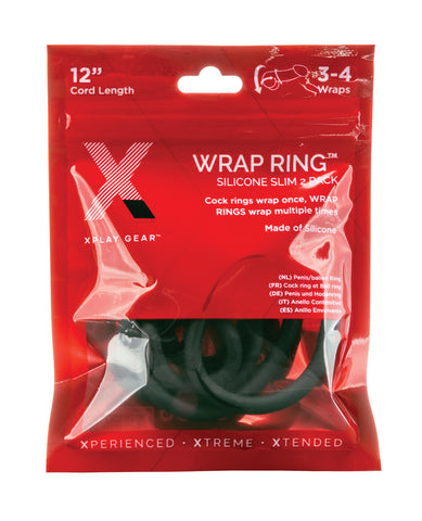 Xplay Gear Silicone 12" Slim Wrap Ring - Black Pack of 2