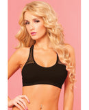 Pink Lipstick Sweat Sporty Breathable Mesh Offers Cooling Support w/Removable Pads Black
