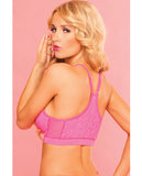 Pink Lipstick Sweat Lacy Sports Bra w/Secret Pocket & Removable Pads Pink