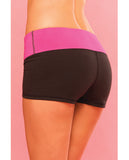 Pink Lipstick Sweat Yoga Short Thick Revrsible for Supprt & Compression w/Scret Pcket - Black