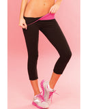 Pink Lipstick Sweat Yoga Pant Thick Reversble for Support & Compression w/Secret Pocket Black