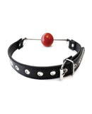 Rouge Leather Ball Gag w/Removable Ball - Black w/Red