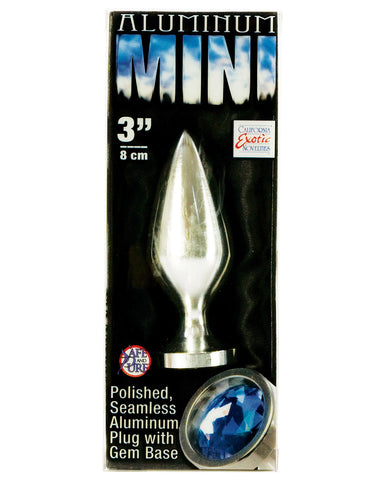 Aluminum Mini 3inch Butt Plug - Silver, Anal Products,- www.gspotzone.com
