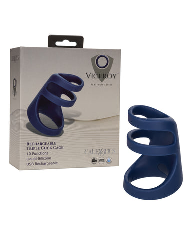 Viceroy Rechargeable Triple Cock Cage - Navy