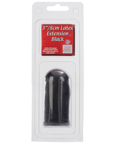 3" Latex Extension - Black, Penis Enhancement,- www.gspotzone.com