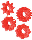 Basic Essentials Set of 4 Rings - Red