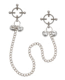 Nipple Grips 4 Point Nipple Press with Bells - Silver