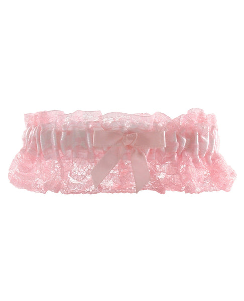 Night to Remember Leg Garter - White/Pink Bulk Packaging by sassigirl