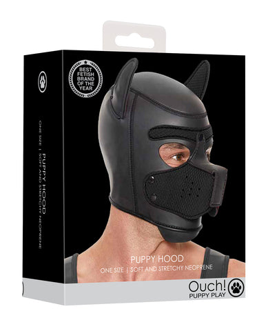 Shots Ouch Puppy Play Puppy Hood - Black