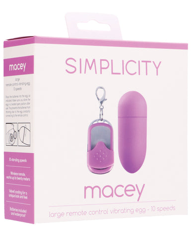 Shots Simplicity Macey Large Remote Control Vibrating Egg - 10 Seeds Pink