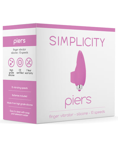 Shots Simplicity Piers Finger Vibrator - 10 Speed Pink